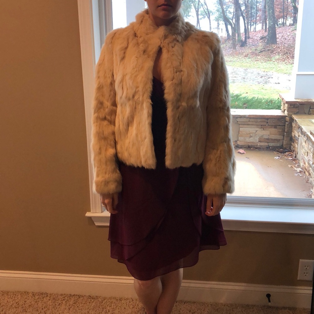 100% real Rabbit fur coat
